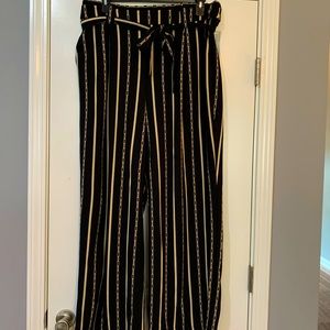 NWOT Cato Wide Leg Pull On Pants with Tie Belt